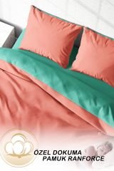 Deluxe Çift Taraflı Pamuk Ranforce Çift Kişilik Nevresim Takımı