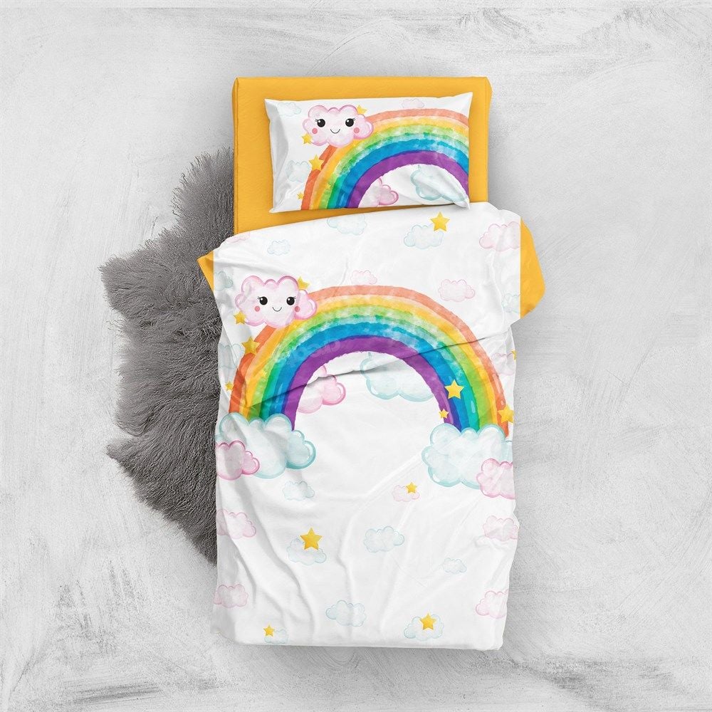 Rainbow 3d Pamuk Saten Bebek Nevresim Takımı