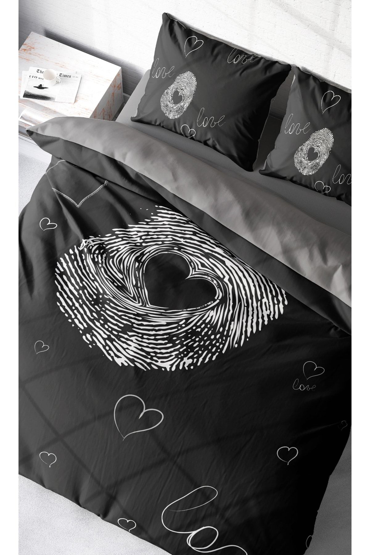 Love Sign Romantik Çift Kişilik Nevresim Takımı