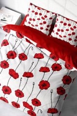 Lastikli Çarşaflı %100 Pamuk Saten Çift Kişilik Nevresim Takımı Gül Goncası