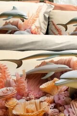 %100 Pamuk Ranforce Çeyizlik Luxury 5d Dijital Çift Kişilik Nevresim Takımı Dolphins