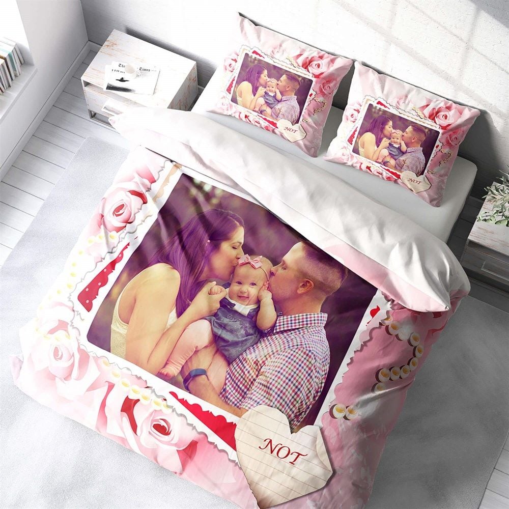 Monohome Kişiye Özel Çift Kişilik Nevresim Takımı Pink Rose