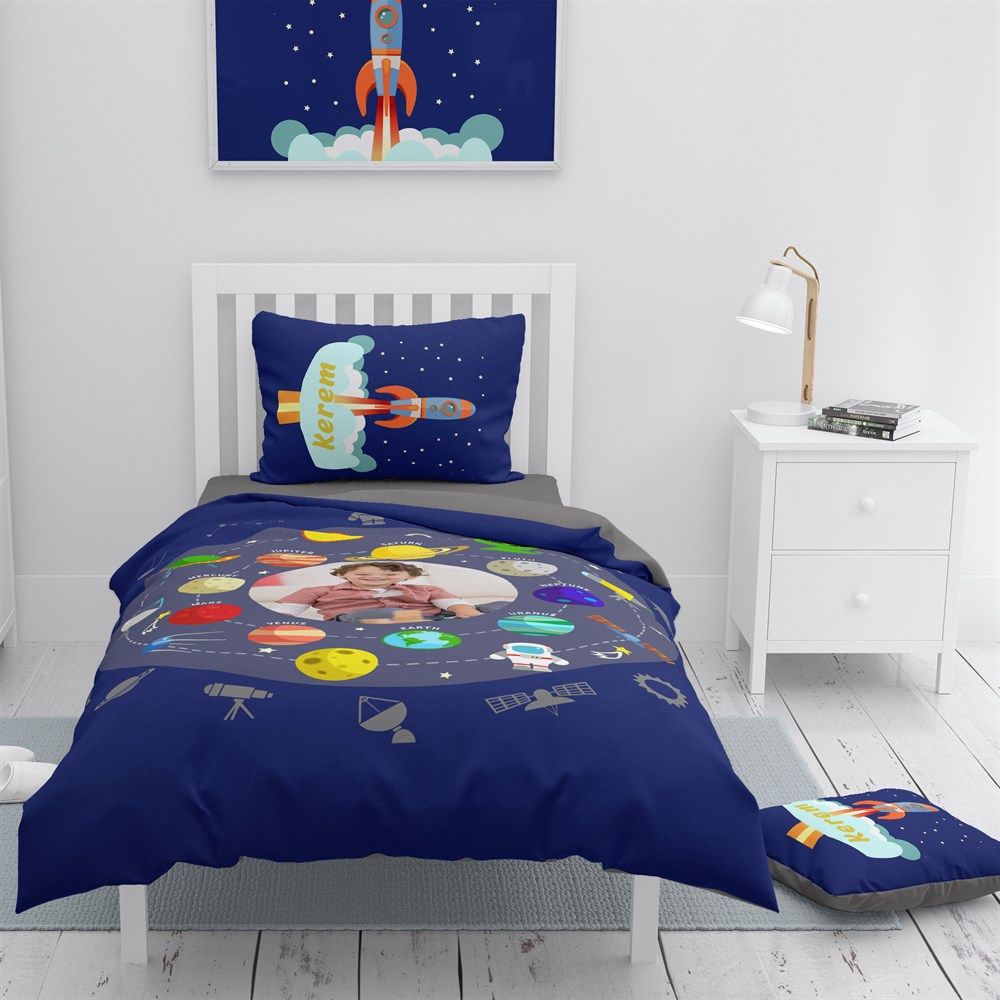 Monohome Kişiye Özel Çocuk Nevresim Takımı Gezegenler