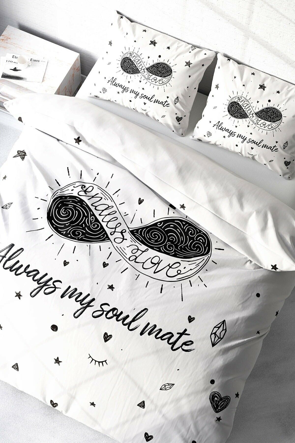 Soul Mate 3d Pamuk Saten Çift Kişilik Nevresim Takımı