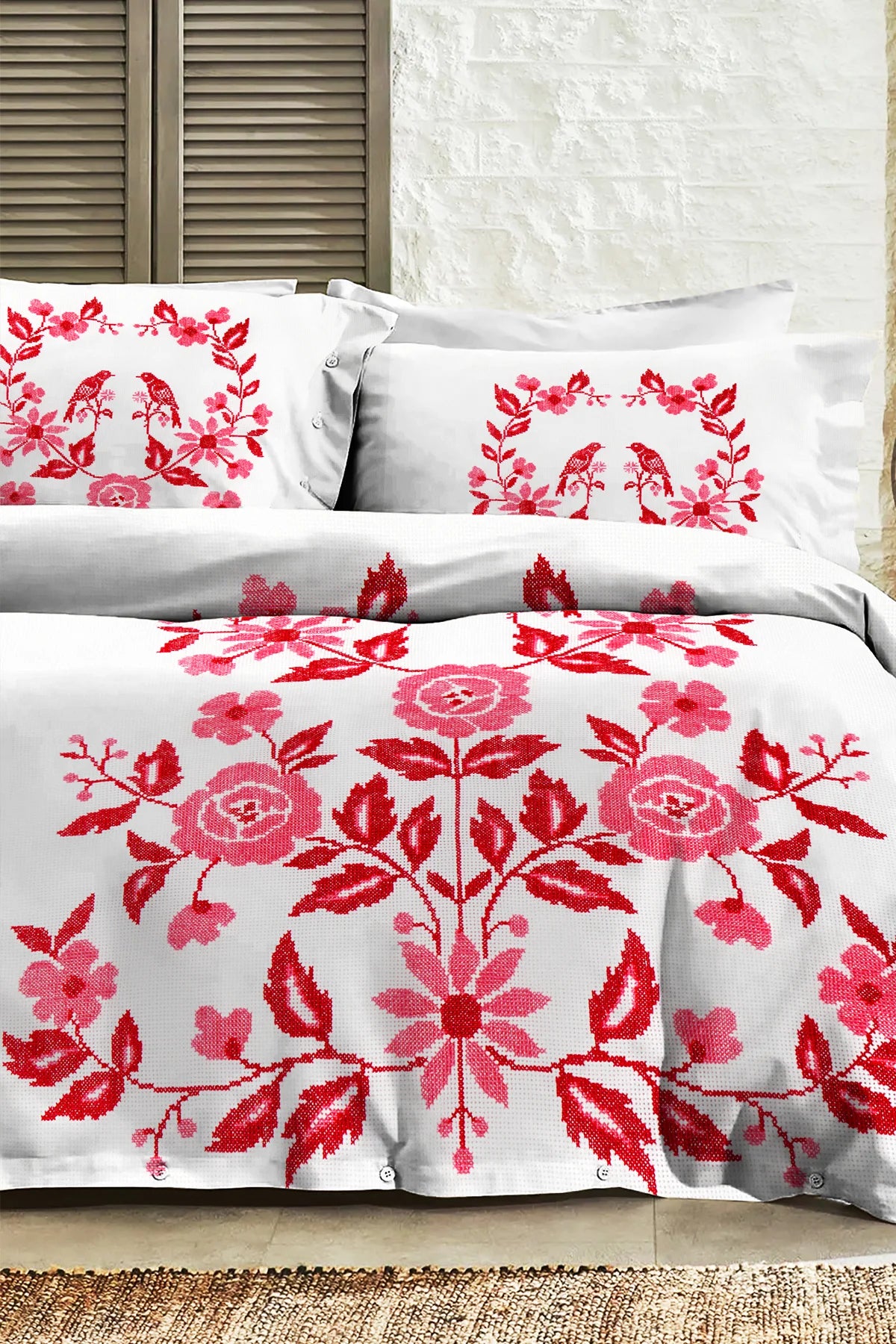 %100 PAMUK Percale Çeyizlik Luxury 5D Dijital Çift Kişilik Nevresim Takımı Kaneviçe