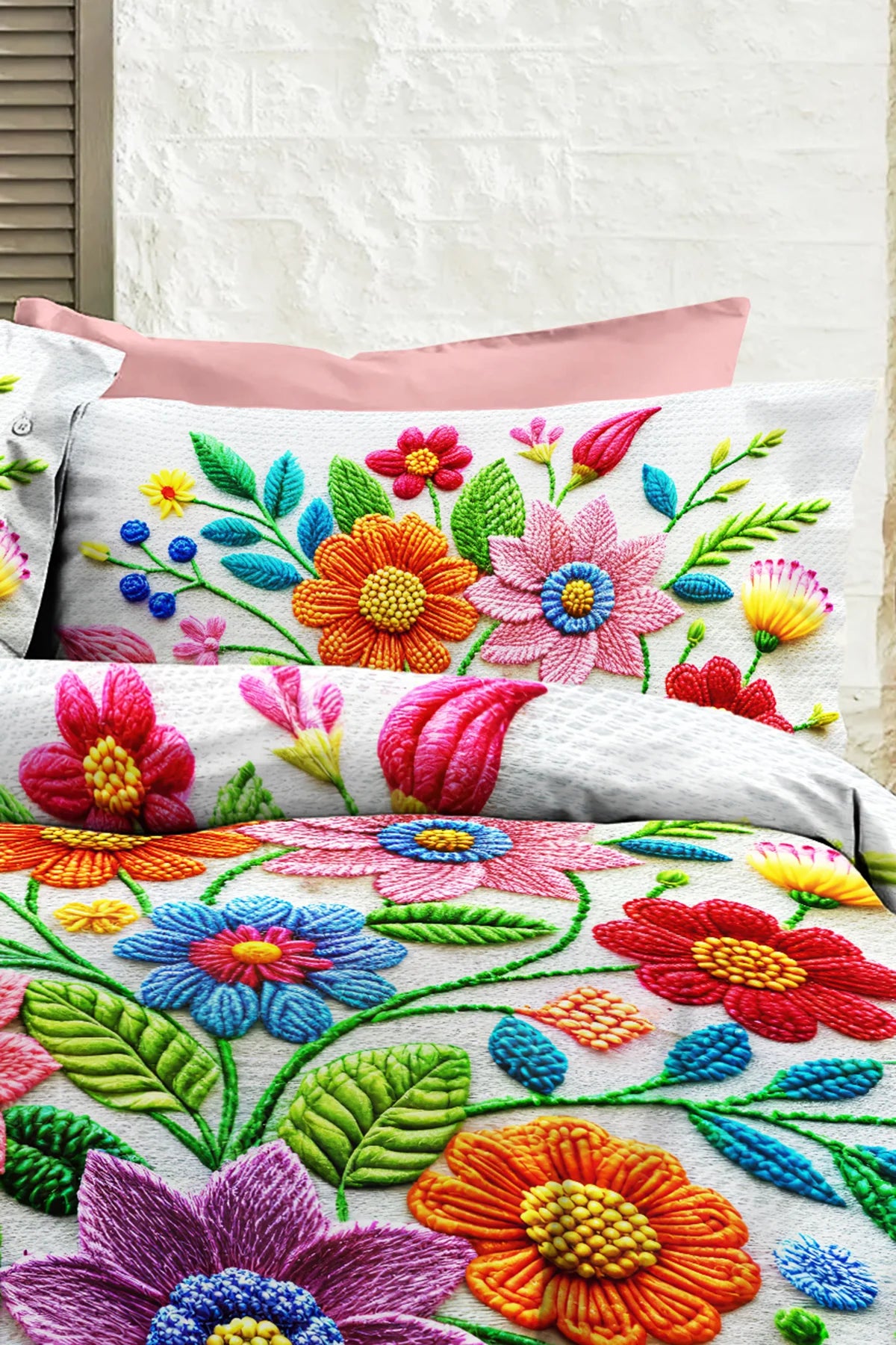 %100 PAMUK Percale Çeyizlik Luxury 5D Dijital Çift Kişilik Nevresim Takımı Nakkaş