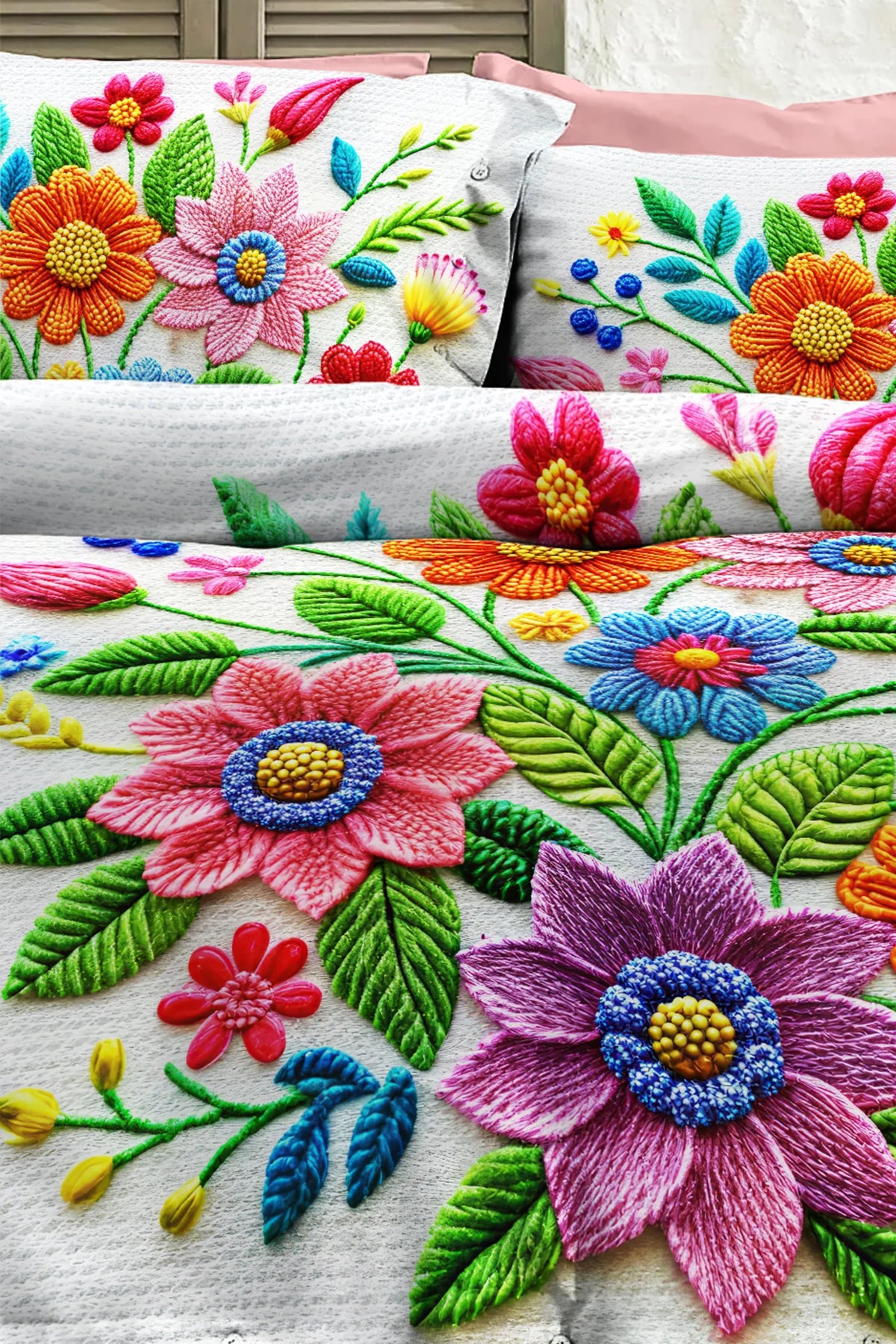 %100 PAMUK Percale Çeyizlik Luxury 5D Dijital Çift Kişilik Nevresim Takımı Nakkaş