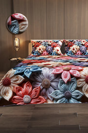 %100 Pamuk Çift Kişilik Pike Takımı Yatak Örtüsü Özel Dokuma Candle Motifs