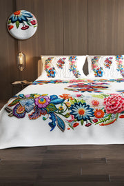 %100 Pamuk Çift Kişilik Pike Takımı Yatak Örtüsü Özel Dokuma Nakkaş 3