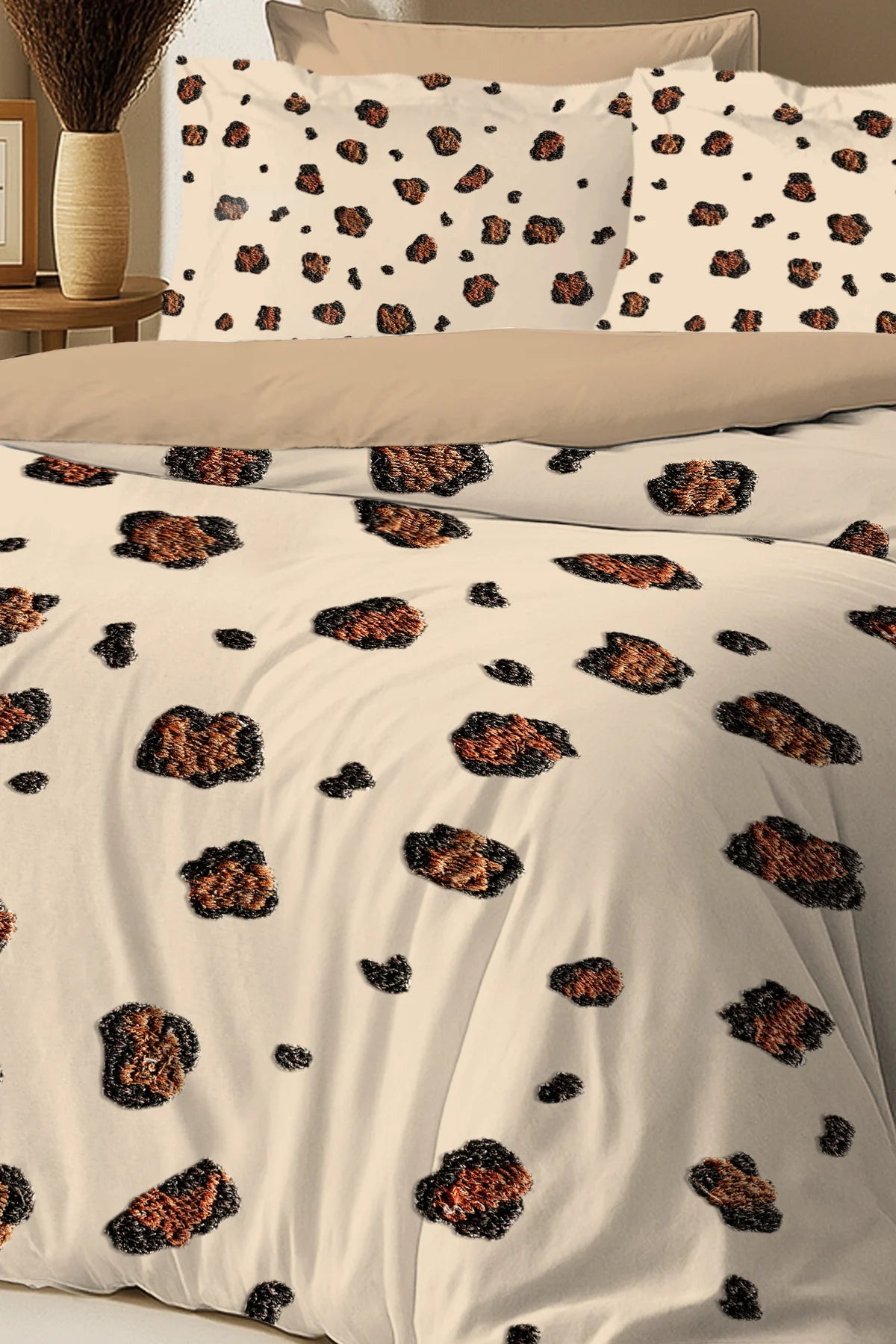 %100 Pamuk Leopar Desenli Nevresim Takımı – 5D Dijital Baskı, Oeko-Tex Sertifikalı