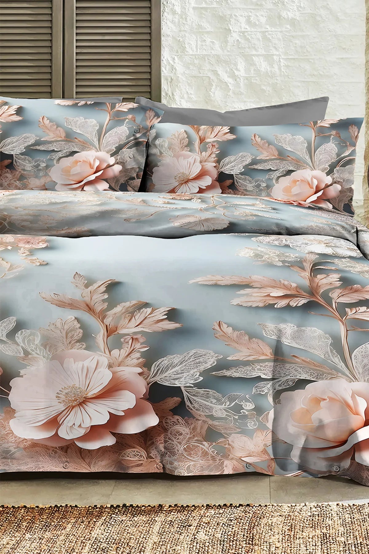 %100 Pamuk Percale Çeyizlik Luxury 5D Dijital Çift Kişilik Nevresim Takımı Dream