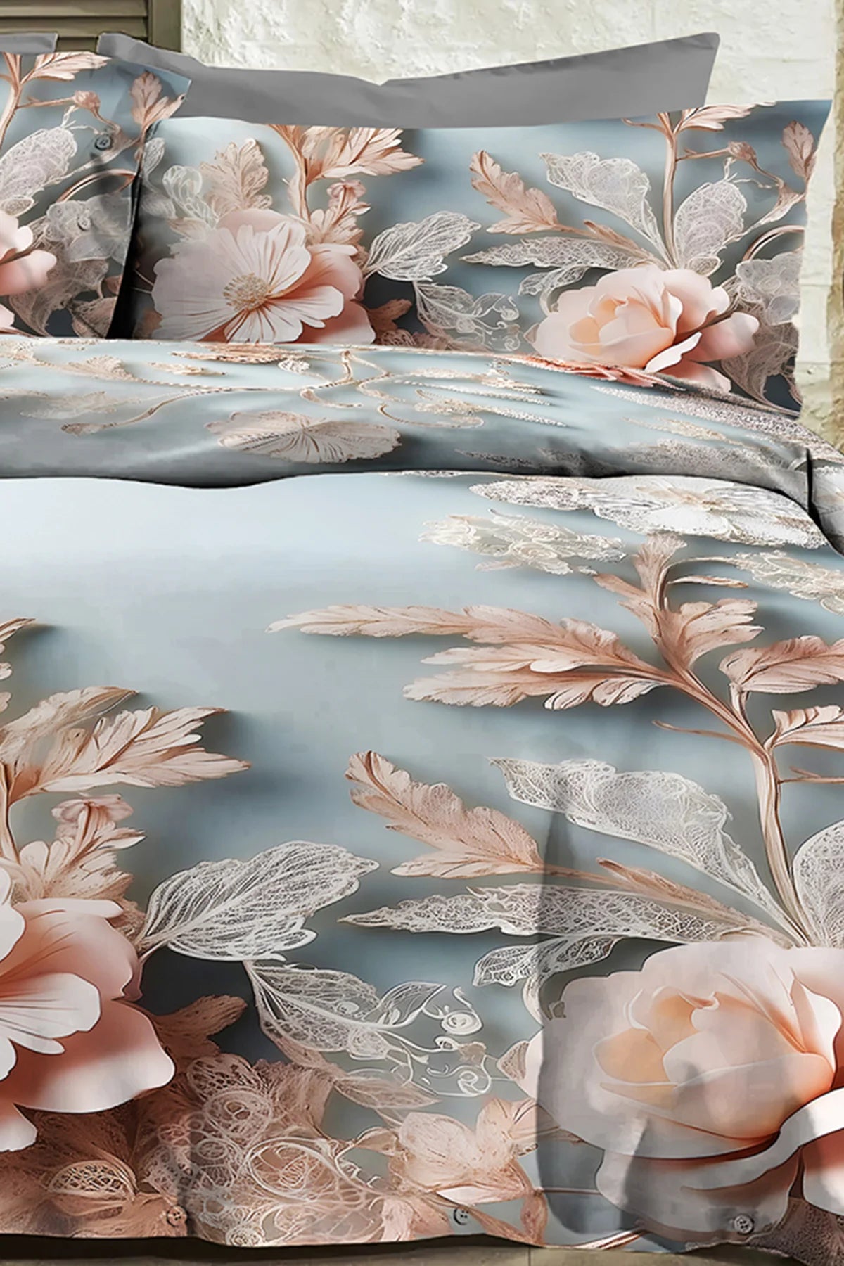 %100 Pamuk Percale Çeyizlik Luxury 5D Dijital Çift Kişilik Nevresim Takımı Dream