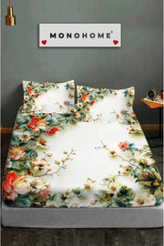 %100 Pamuk Lastikli Çarşaf Özel Tasarım 5D Dijital 60 Tel Garden 2