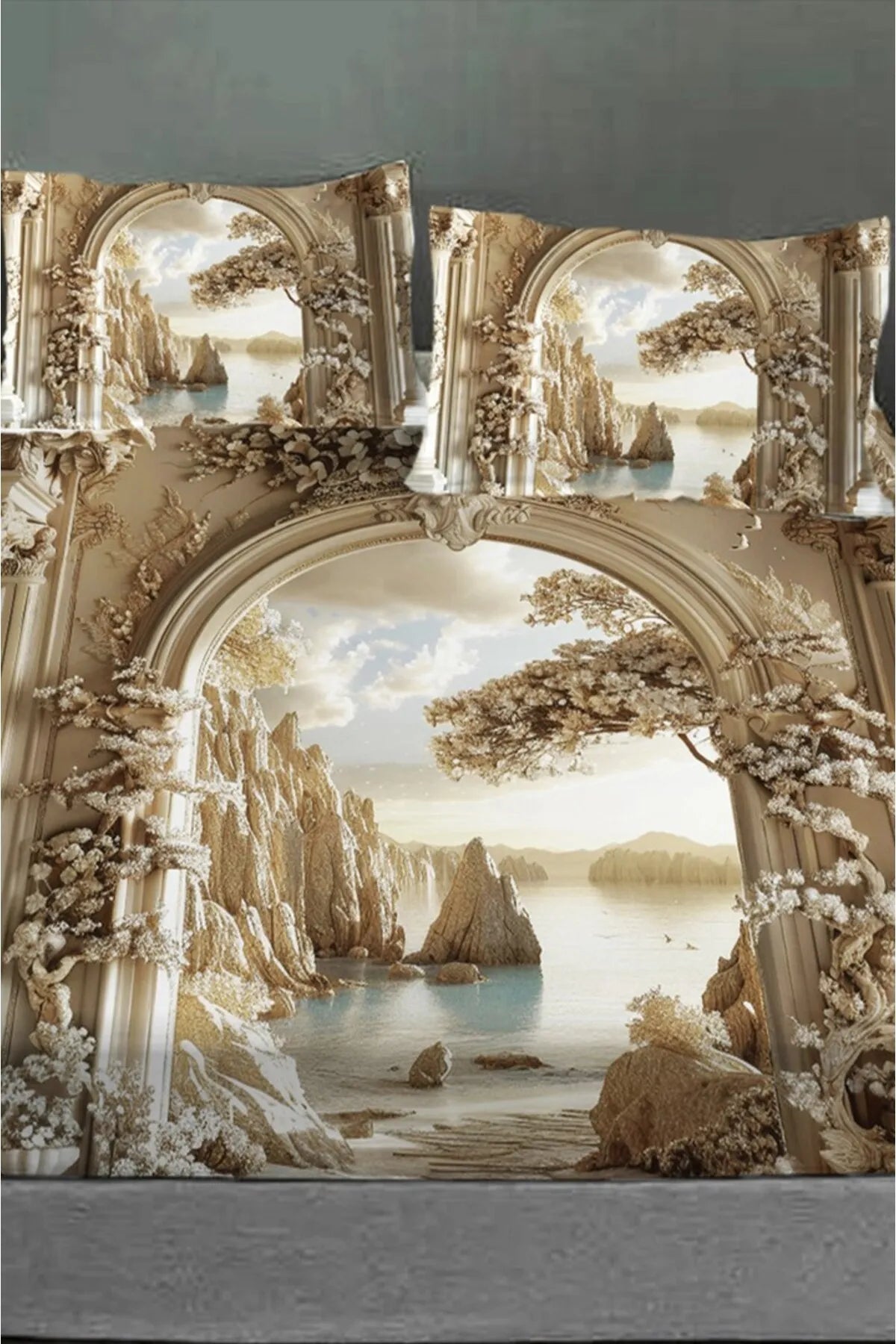 %100 Pamuk Lastikli Çarşaf Özel Tasarım 5D Dijital 60 Tel Kale