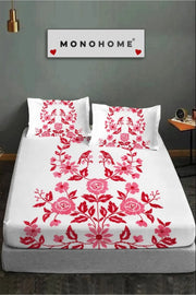 %100 Pamuk Lastikli Çarşaf Özel Tasarım 5D Dijital 60 Tel Kanaviçe