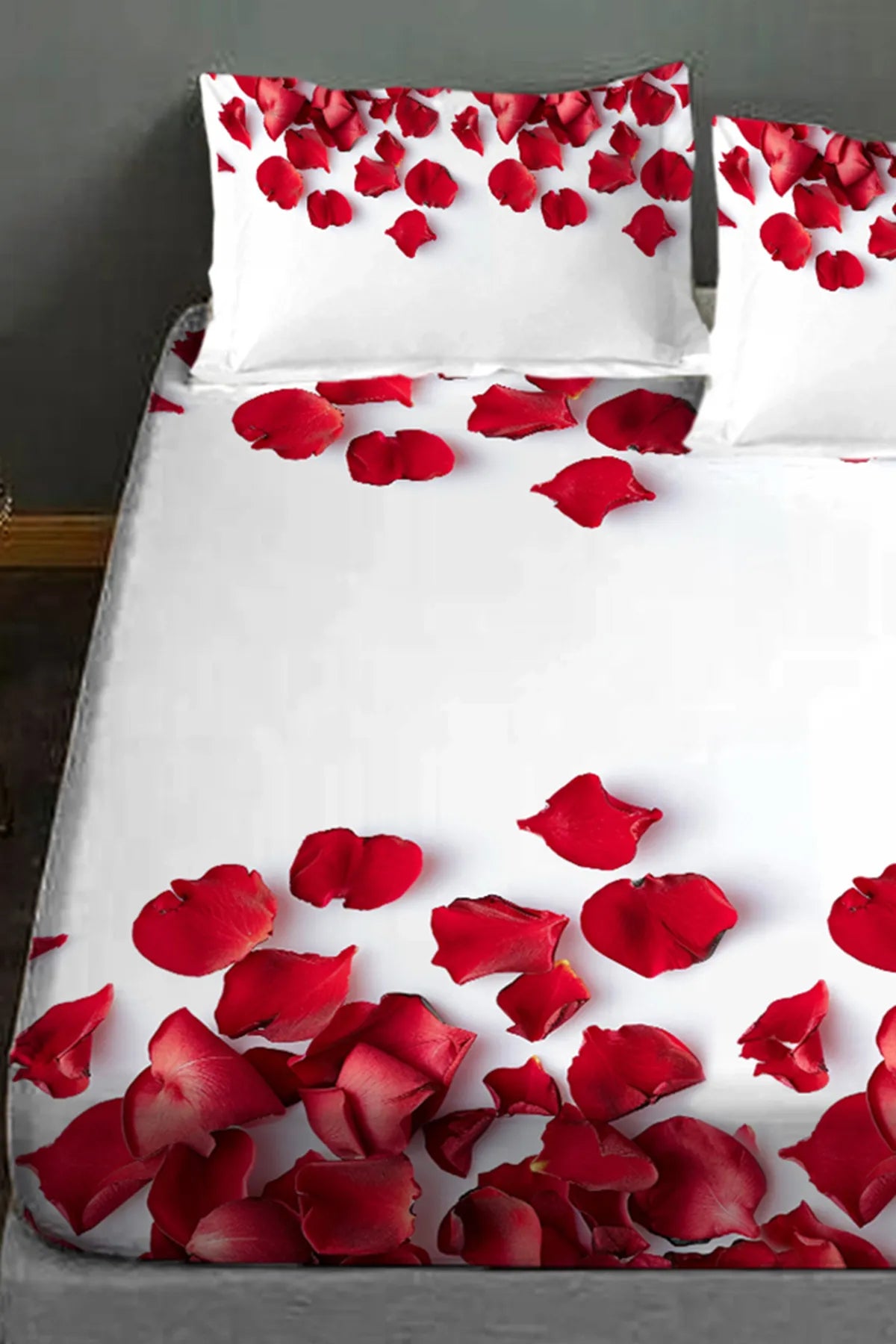 %100 Pamuk Lastikli Çarşaf Özel Tasarım 5D Dijital 60 Tell Feathers