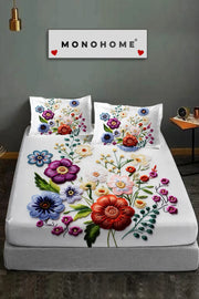 %100 Pamuk Lastikli Çarşaf Özel Tasarım 5D Dijital 60 Tel Nakkaş