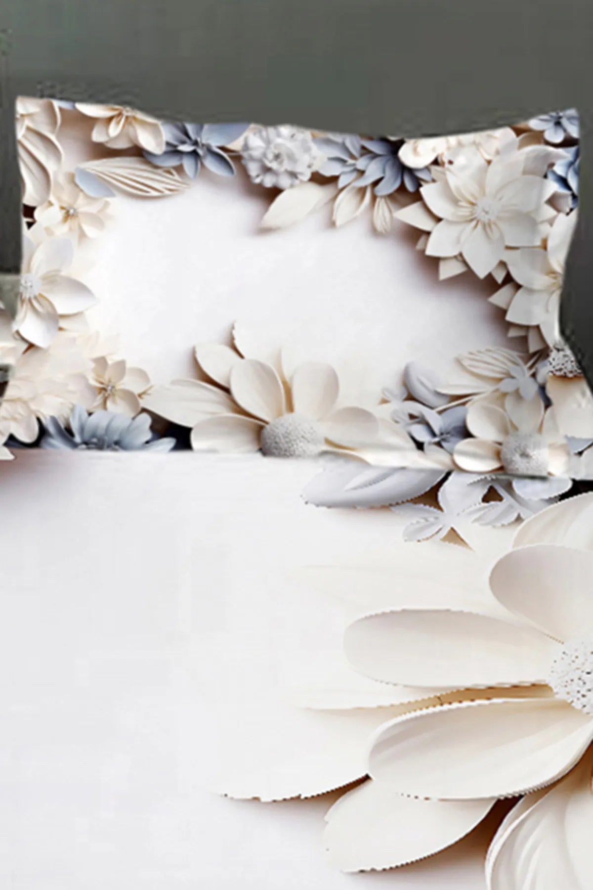 %100 Pamuk Lastikli Çarşaf Özel Tasarım 5D Dijital 60 Tel Orkide