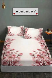 %100 Pamuk Lastikli Çarşaf Özel Tasarım 5D Dijital 60 Tel Pudra