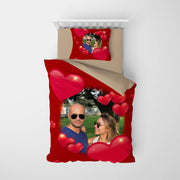 MonoHome Kişiye Özel Tek Kişilik Nevresim Takımı Love Red