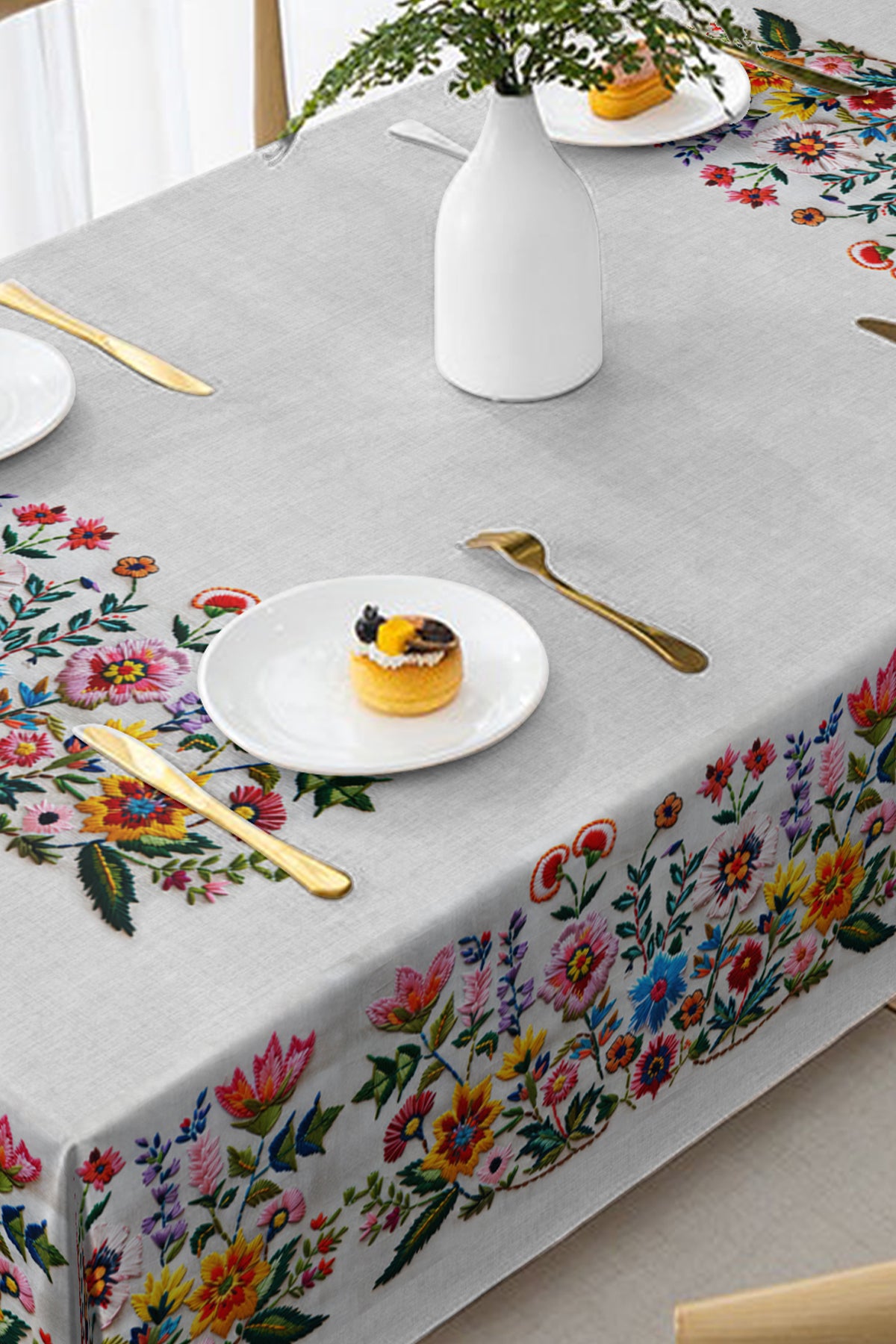 Masa örtüsü meyveli 5D Dijital Tasarım- Dertsiz kumaş Şeftali Flowers