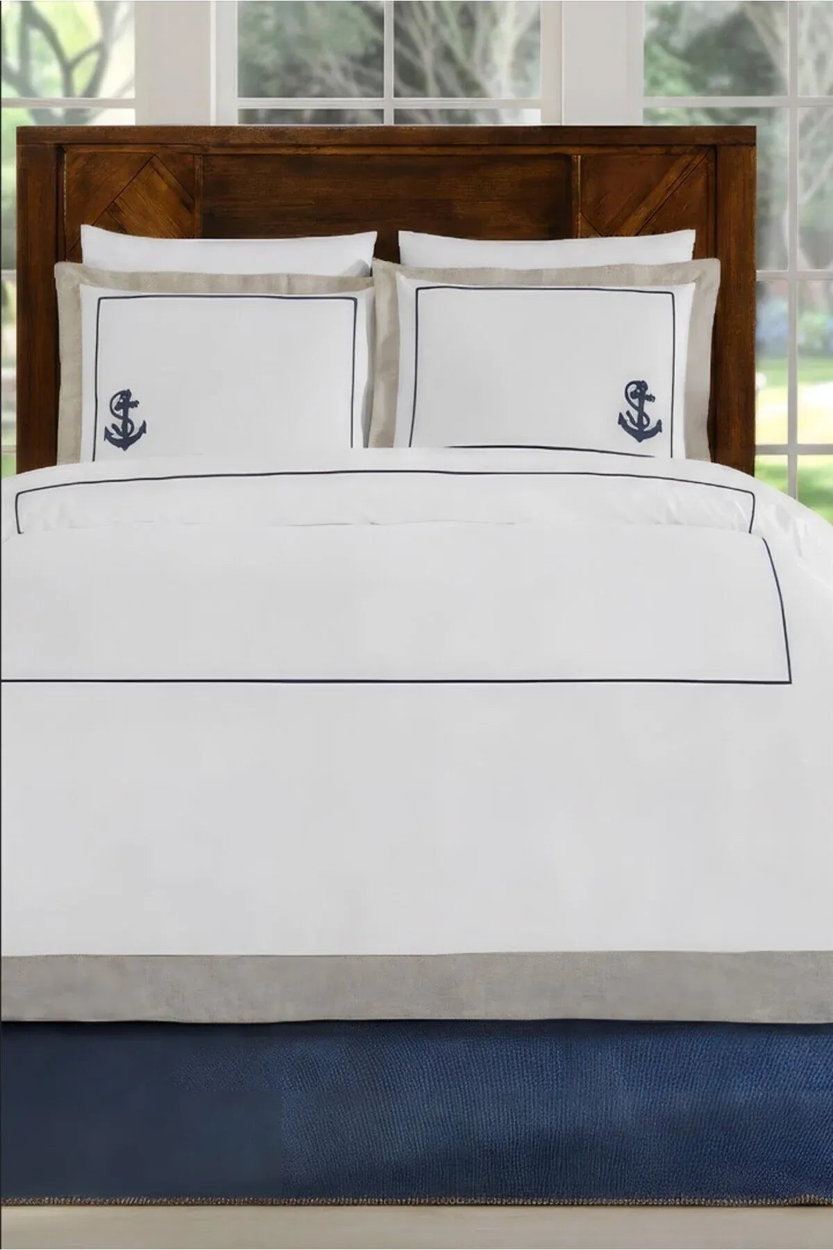 MONOHOME Percale Luxury %100 Pamuk Dijital Nevresim Takımı Anchor
