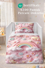Percale Premium Bebek Nevresim Takımı Prenses 100x150 cm