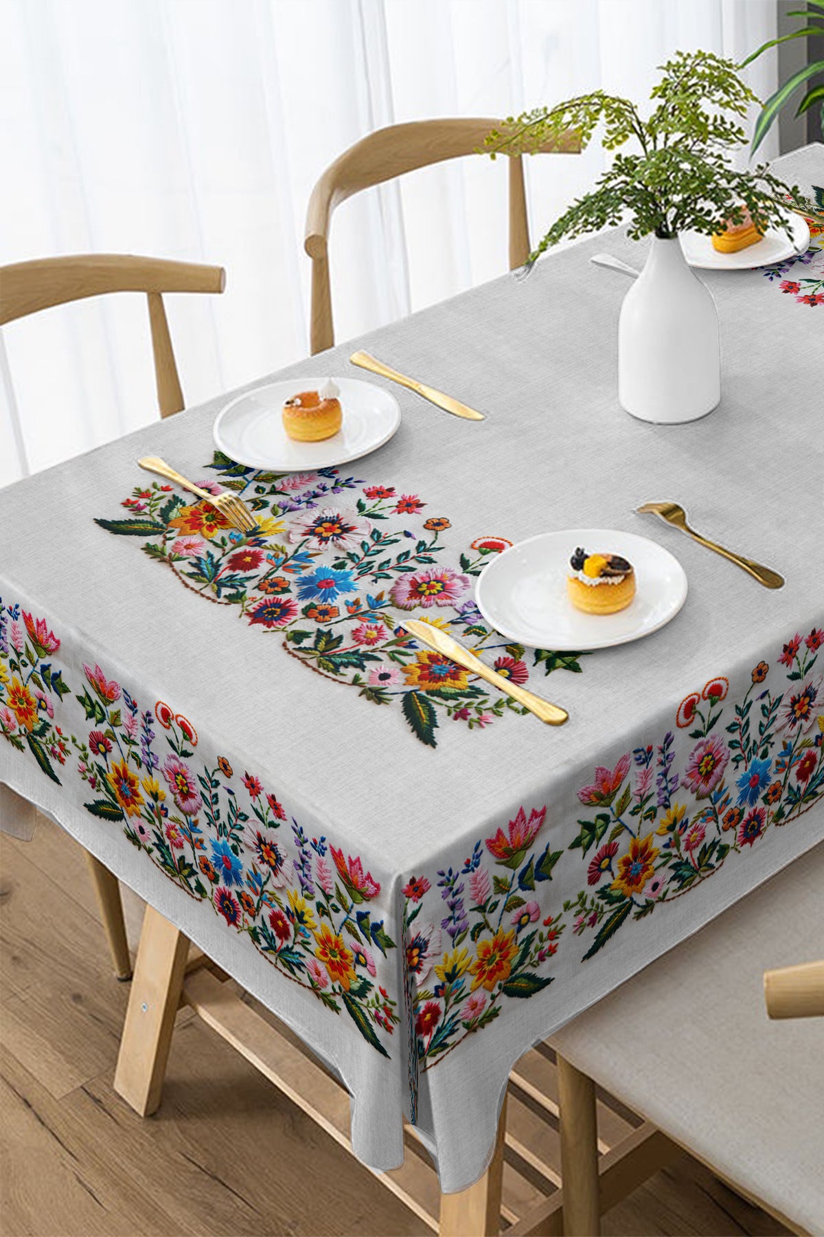 Masa örtüsü meyveli 5D Dijital Tasarım- Dertsiz kumaş Şeftali Flowers