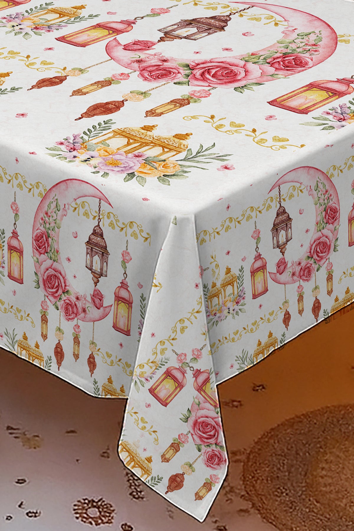 Ramazan Masa örtüsü - 5D Dijital Tasarım Özel Dokuma Çeçekli