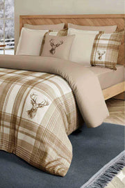 MONOHOME Percale Luxury %100 Pamuk Dijital Nevresim Takımı Ekose