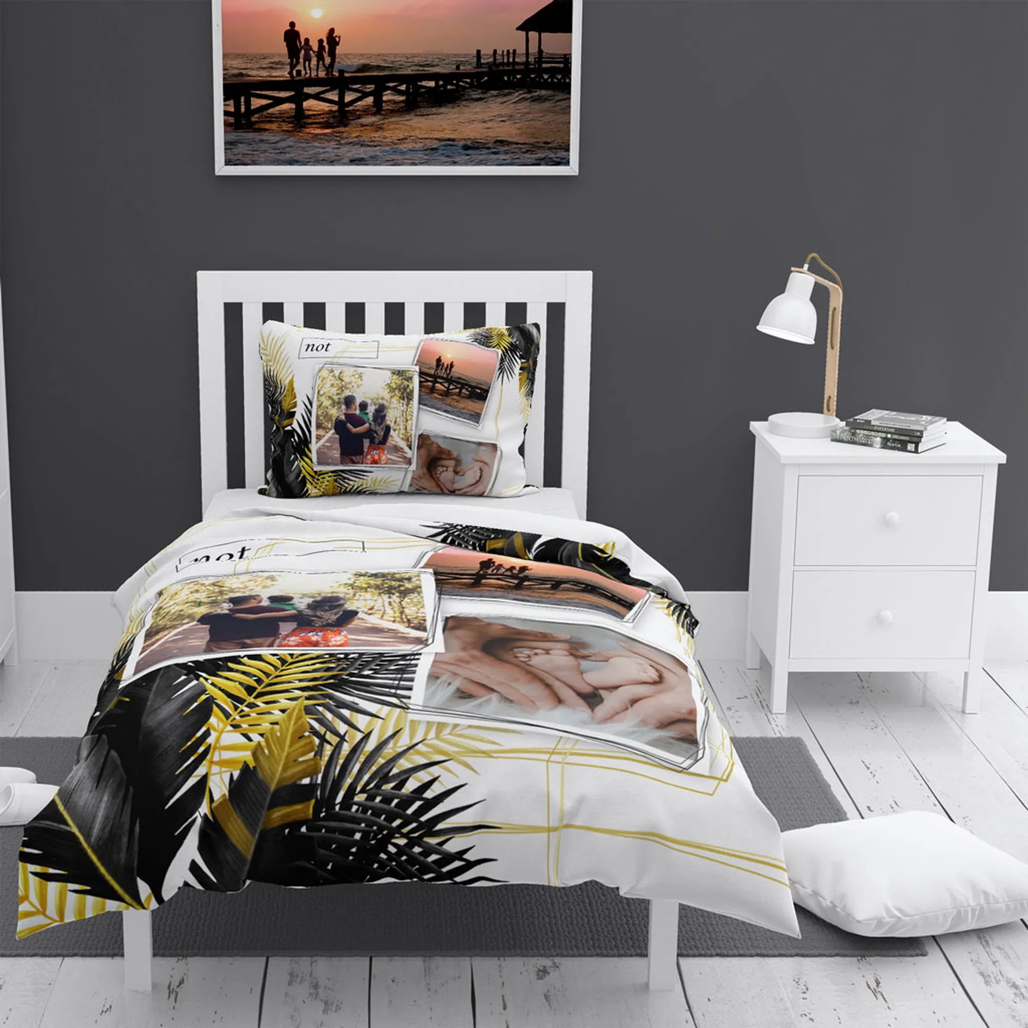 MonoHome Kişiye Özel Tek Kişilik Nevresim Takımı Leaf