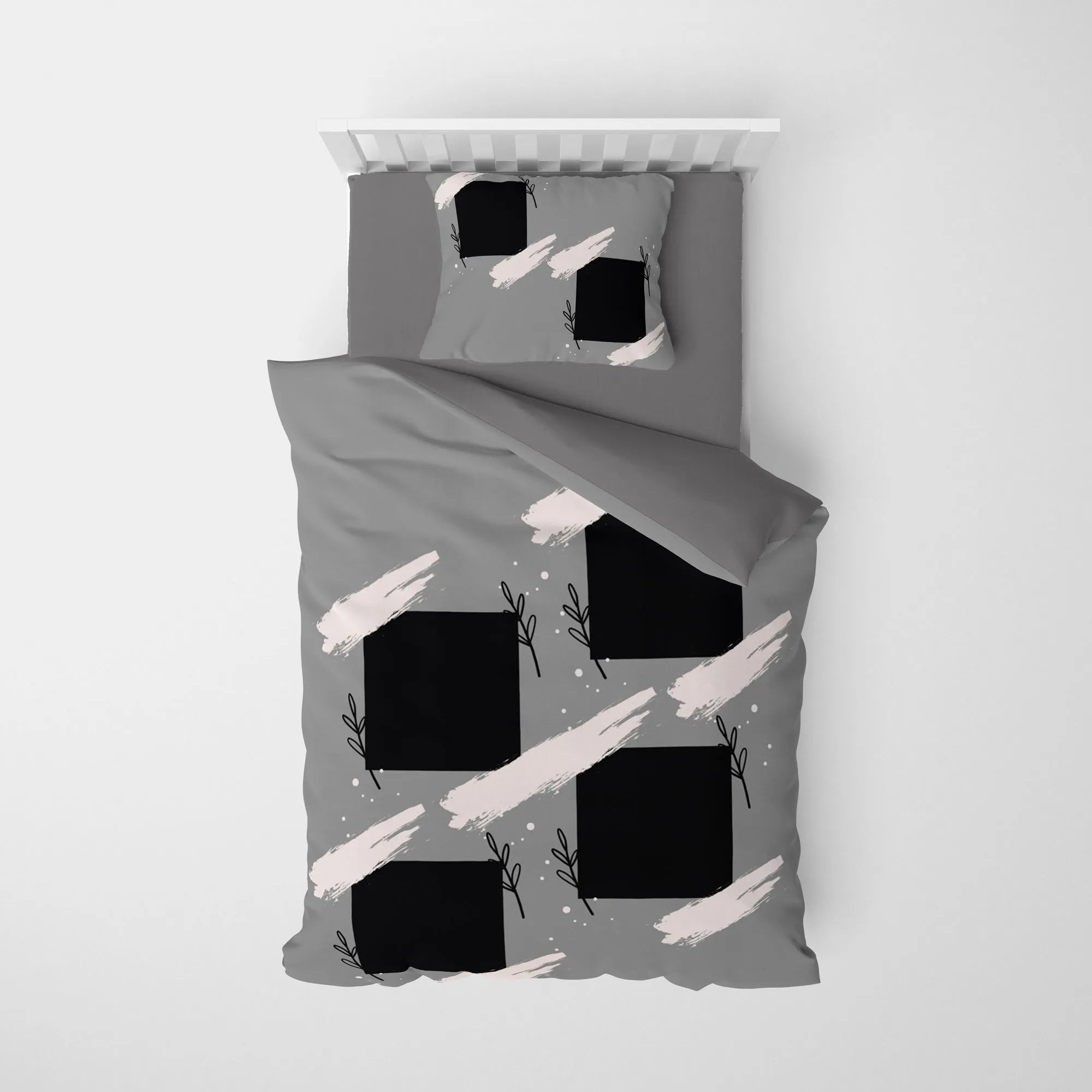 MonoHome Kişiye Özel Tek Kişilik Nevresim Takımı Grey