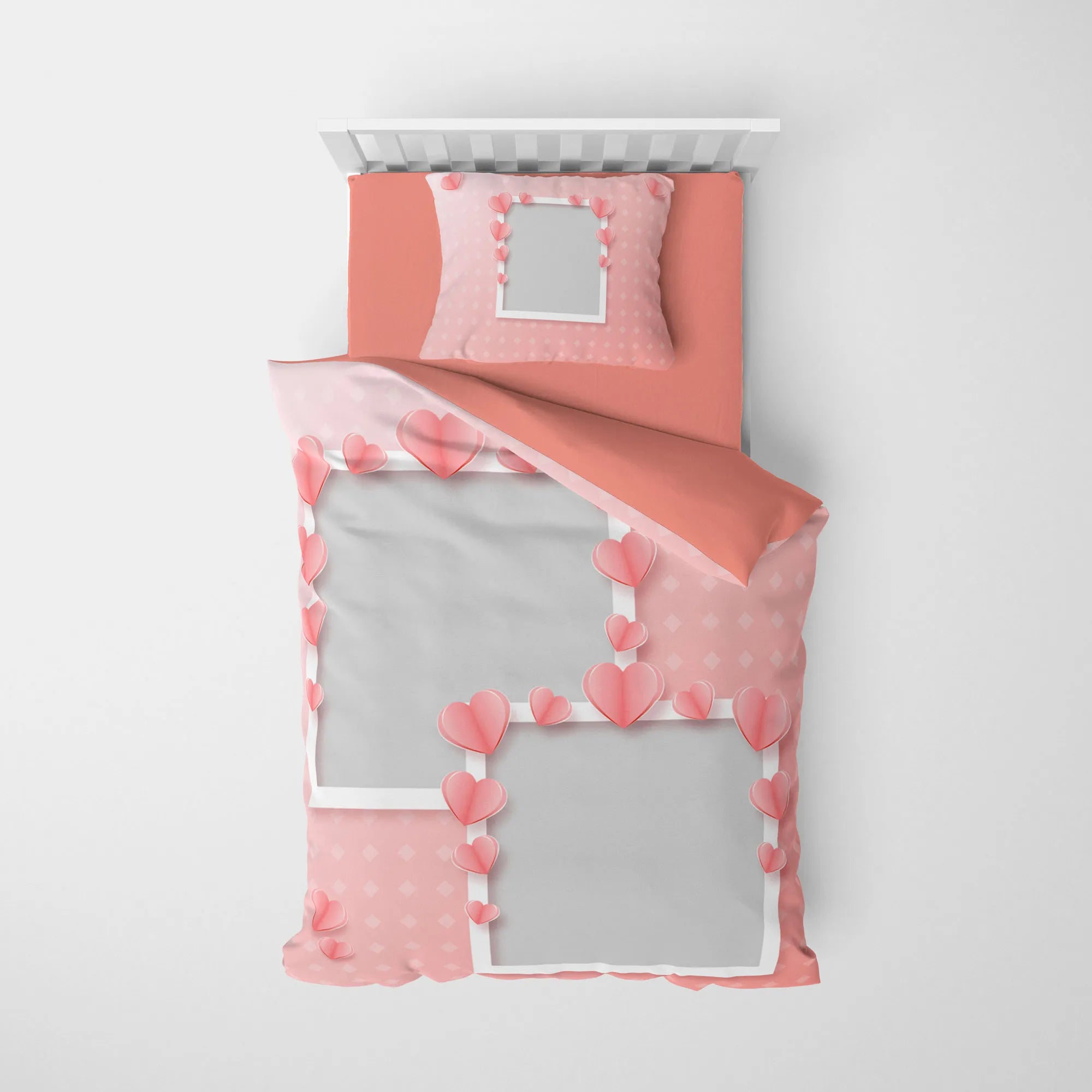 MonoHome Kişiye Özel Tek Kişilik Nevresim Takımı Pink Table