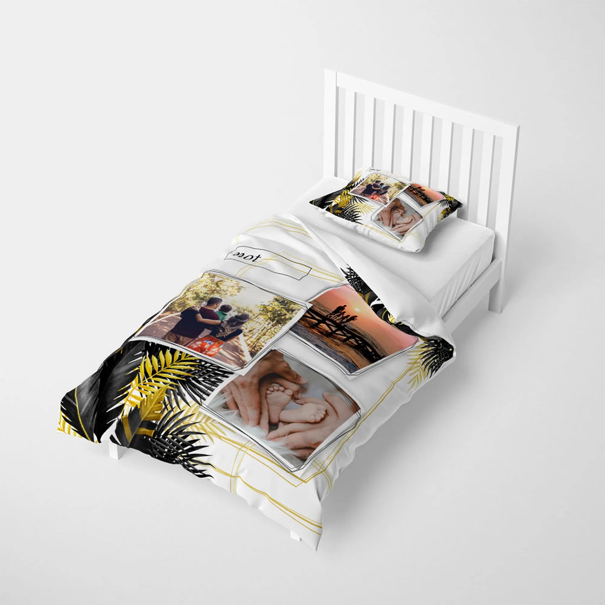 MonoHome Kişiye Özel Tek Kişilik Nevresim Takımı Leaf