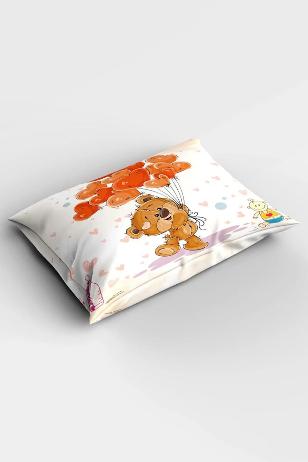 Tatlı Ayı 3D Pamuk Saten Bebek Nevresim Takımı