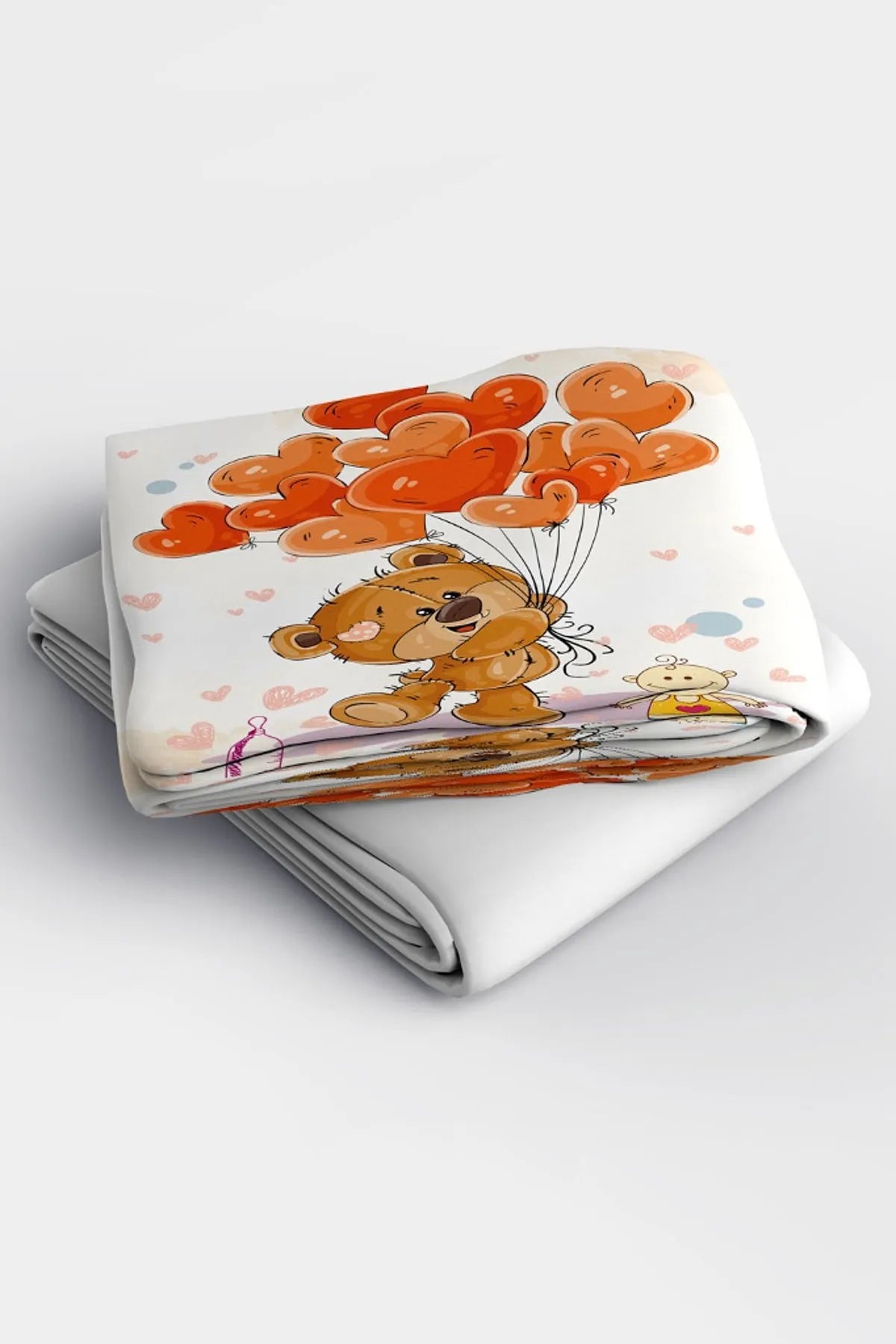 Tatlı Ayı 3D Pamuk Saten Bebek Nevresim Takımı