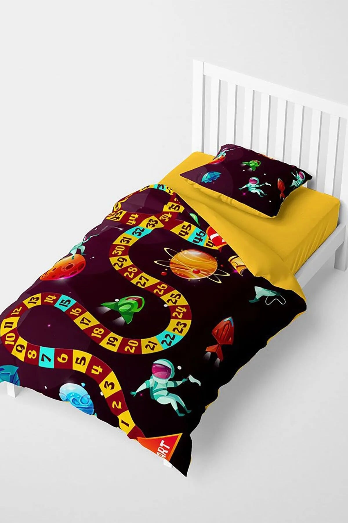 Gezegen Sayılar 3D Pamuk Saten Çocuk Nevresim Takımı