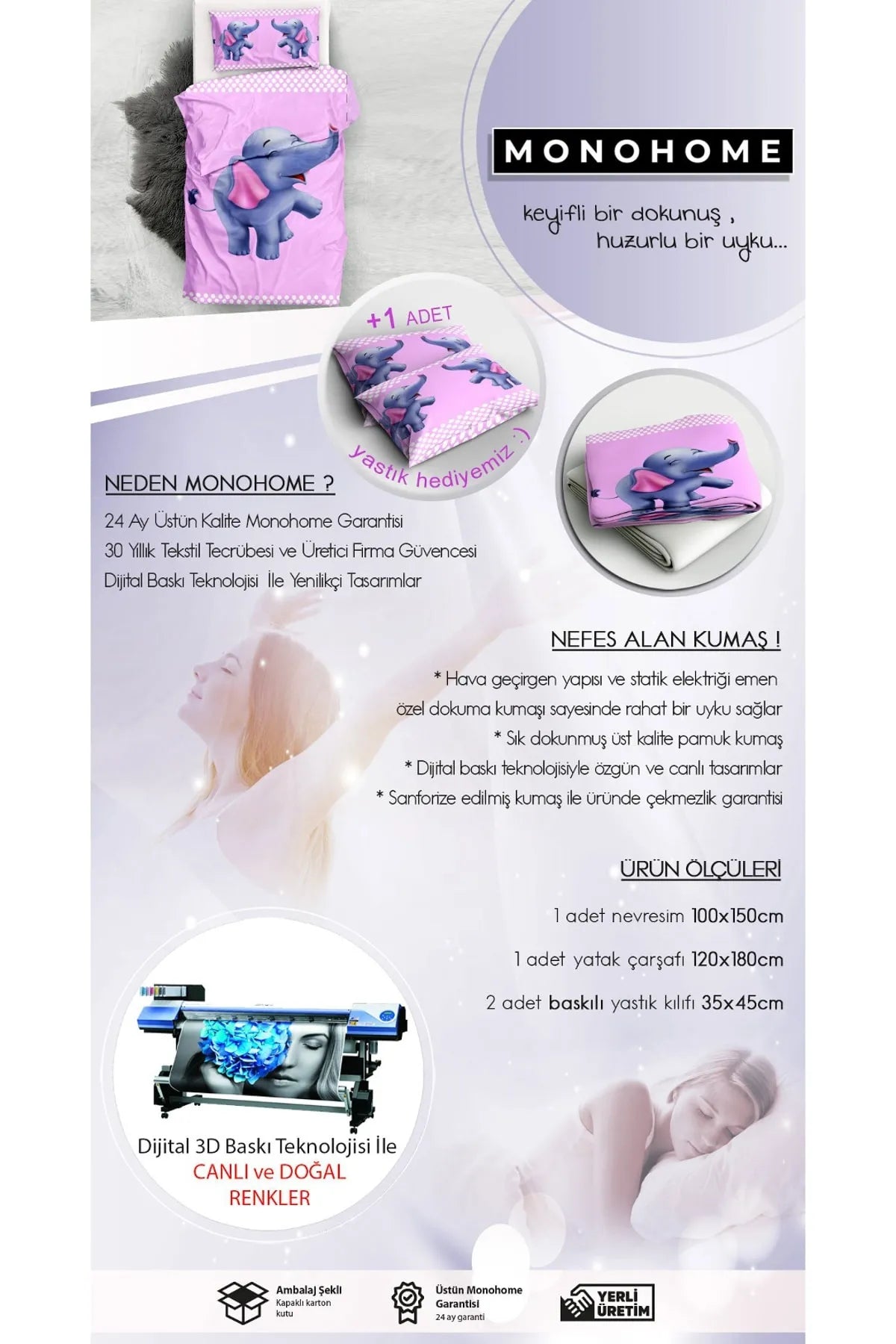 Small Dolphin 3D Bebek Nevresim Takımı