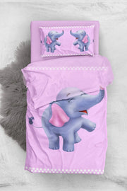 Purple Elephant 3D Bebek Nevresim Takımı