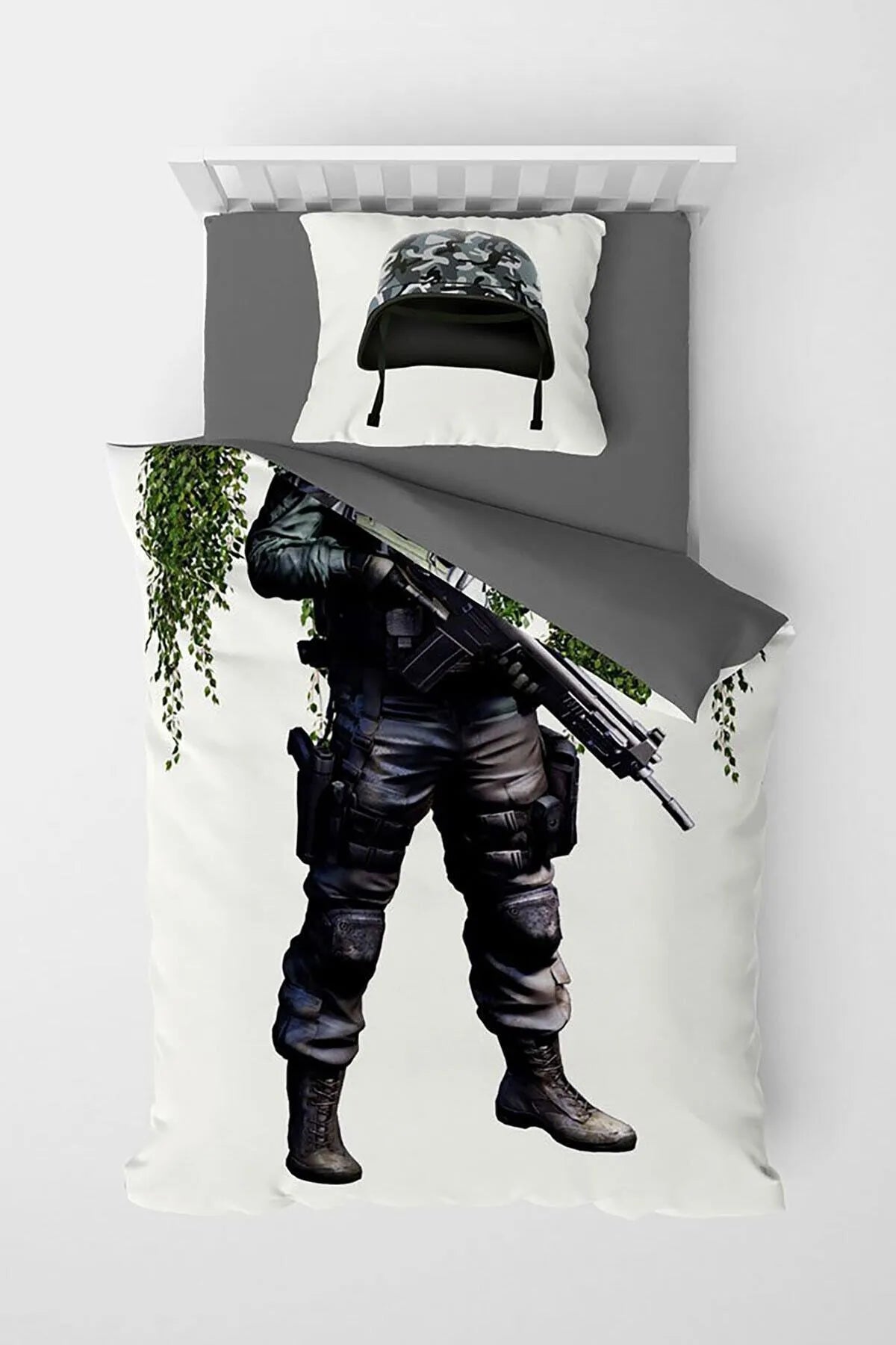 Asker 3D Pamuk Saten Çocuk Nevresim Takımı