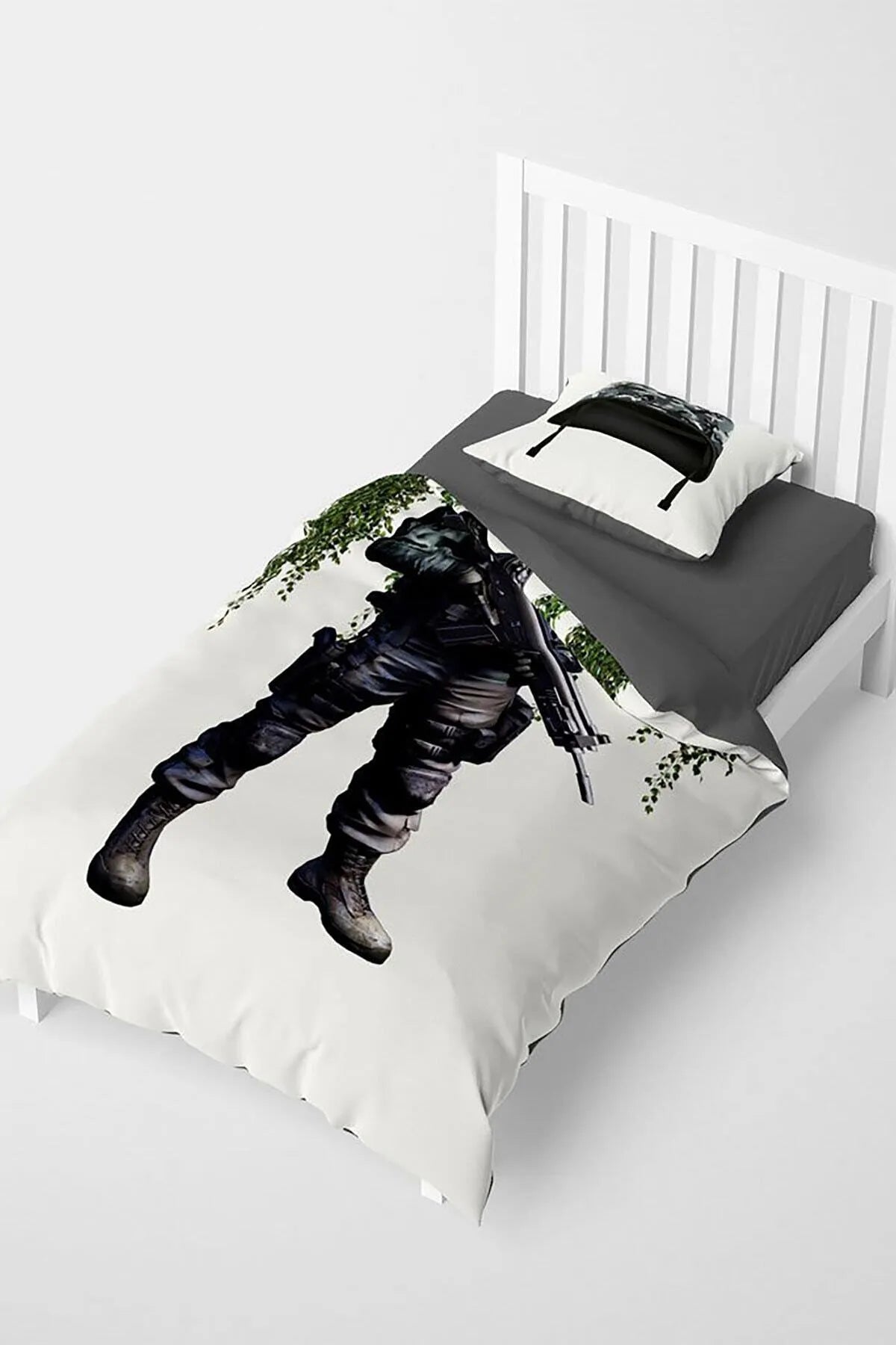 Asker 3D Pamuk Saten Çocuk Nevresim Takımı