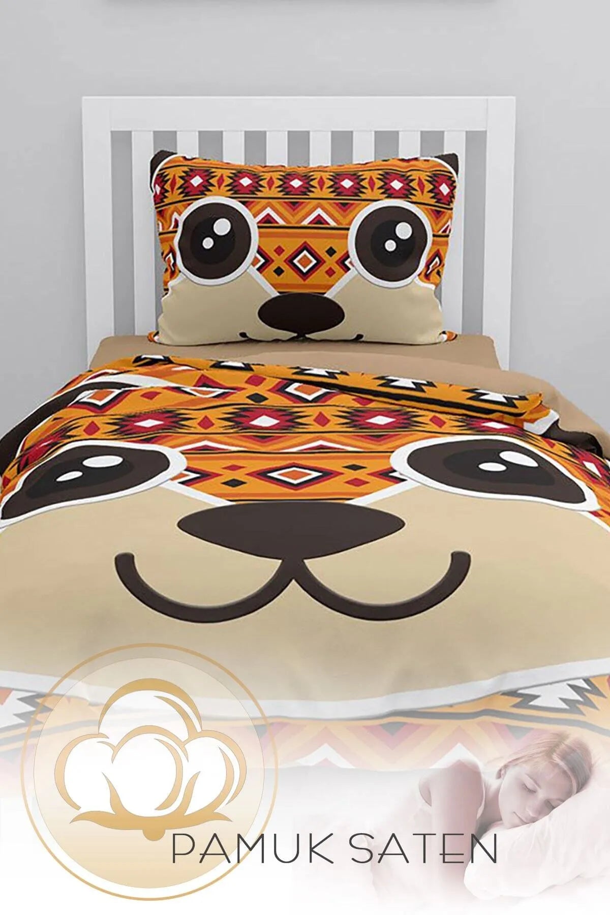 Alvin 3D Pamuk Saten Çocuk Nevresim Takımı