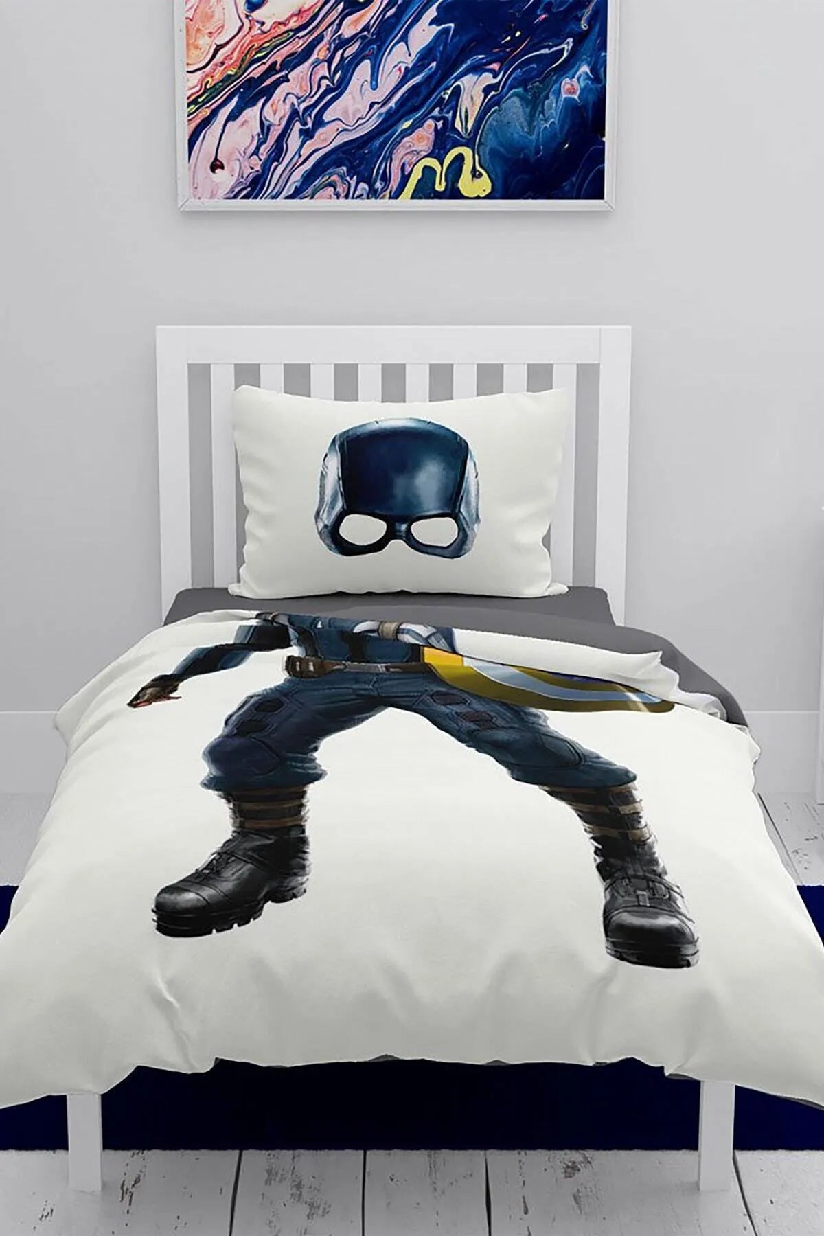 Kaptan 3D Pamuk Saten Çocuk Nevresim Takımı