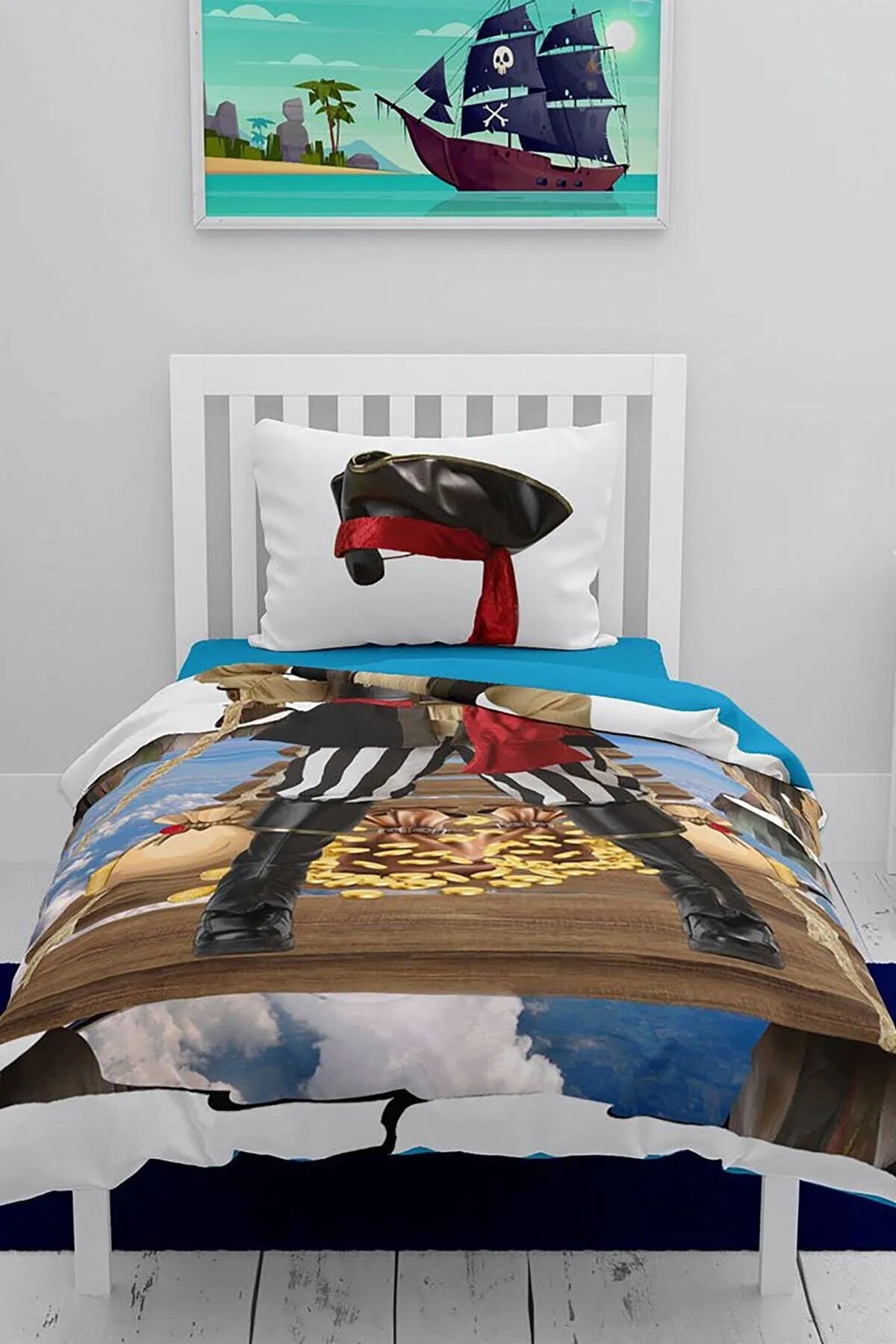 Korsan 3D Pamuk Saten Çocuk Nevresim Takımı