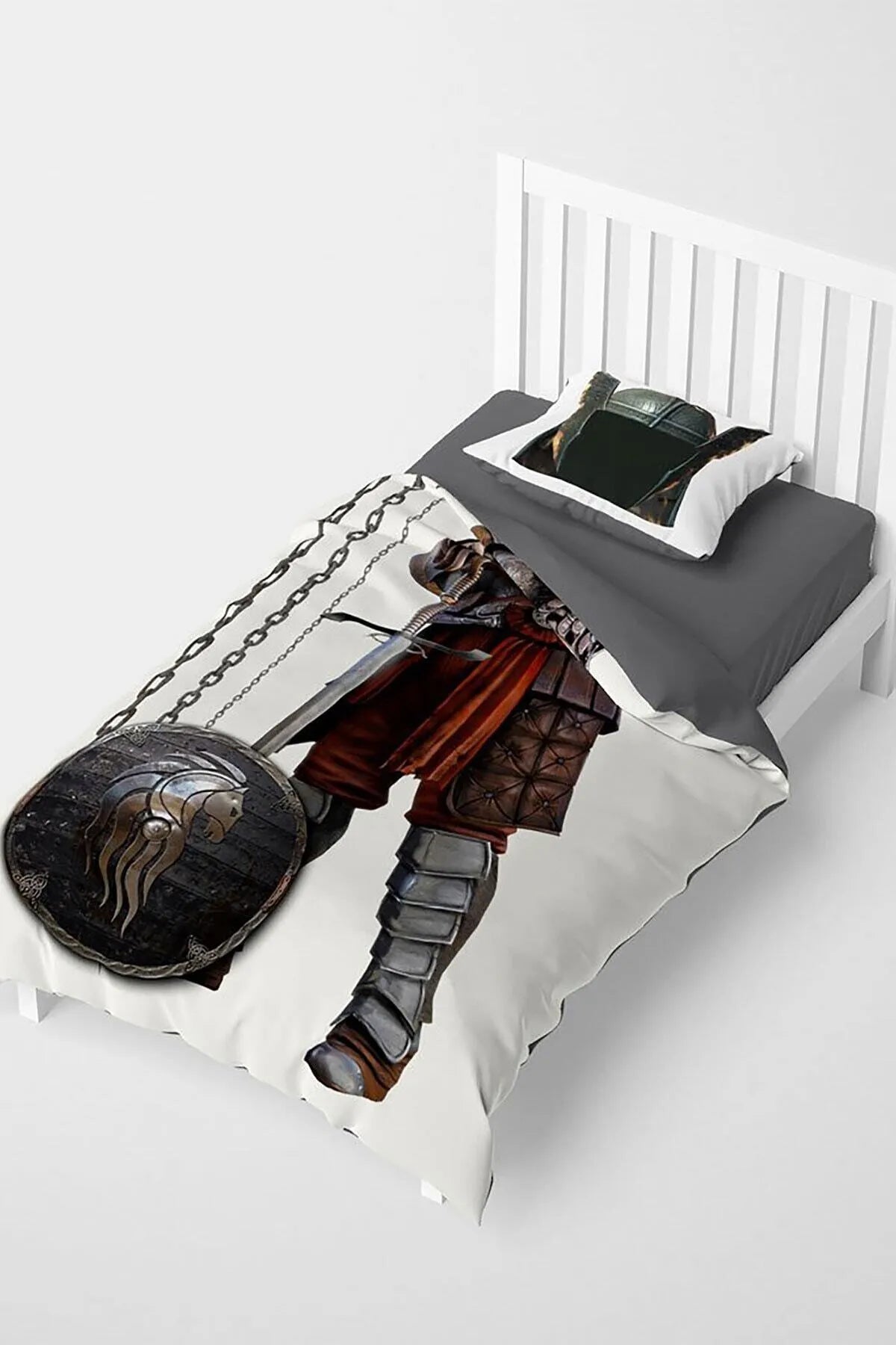 Şövalye Çocuk Nevresim Takımı Özel Örgü Pamuk Saten 3d Dijital