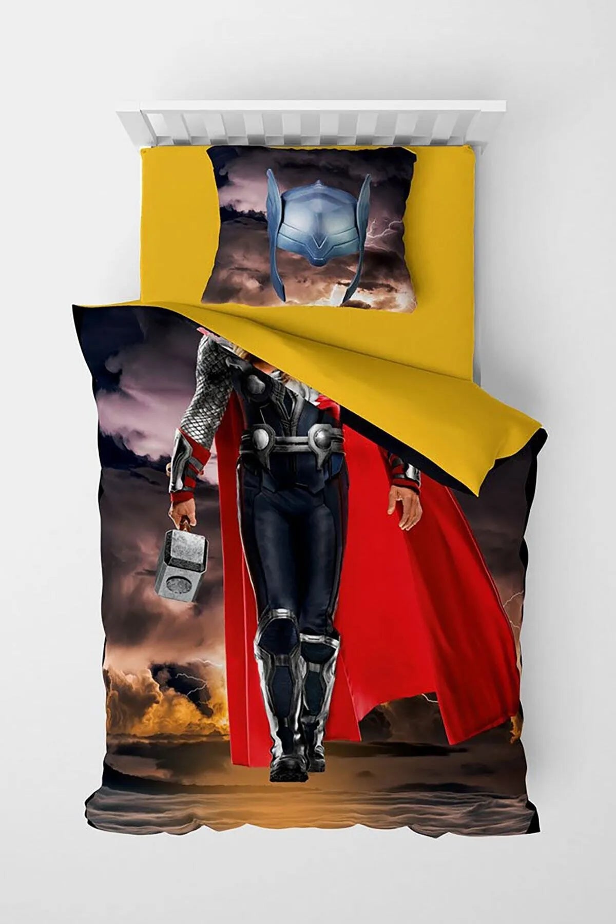 Süper Yenilmez Çocuk Nevresim Takımı Özel Örgü Pamuk Saten 3d Dijital