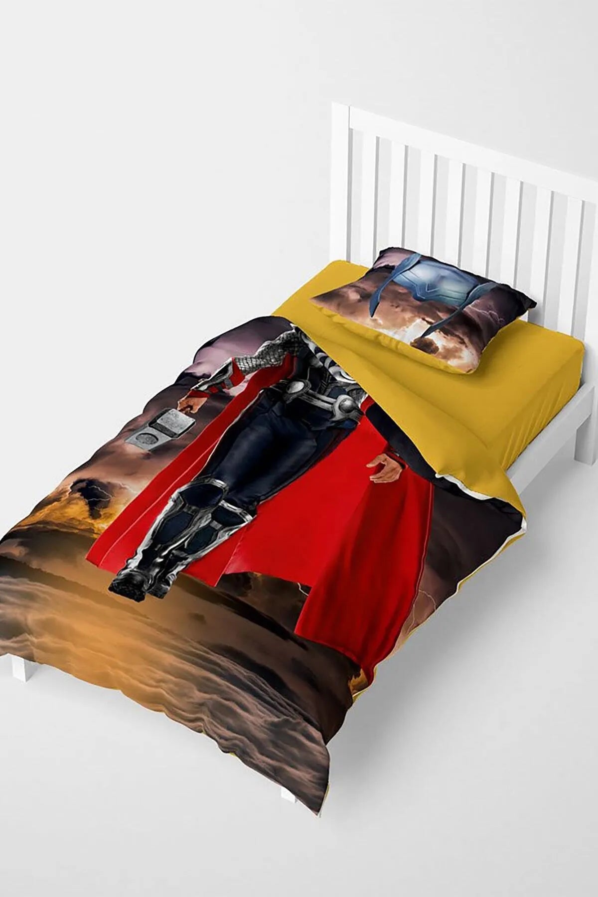 Süper Yenilmez Çocuk Nevresim Takımı Özel Örgü Pamuk Saten 3d Dijital