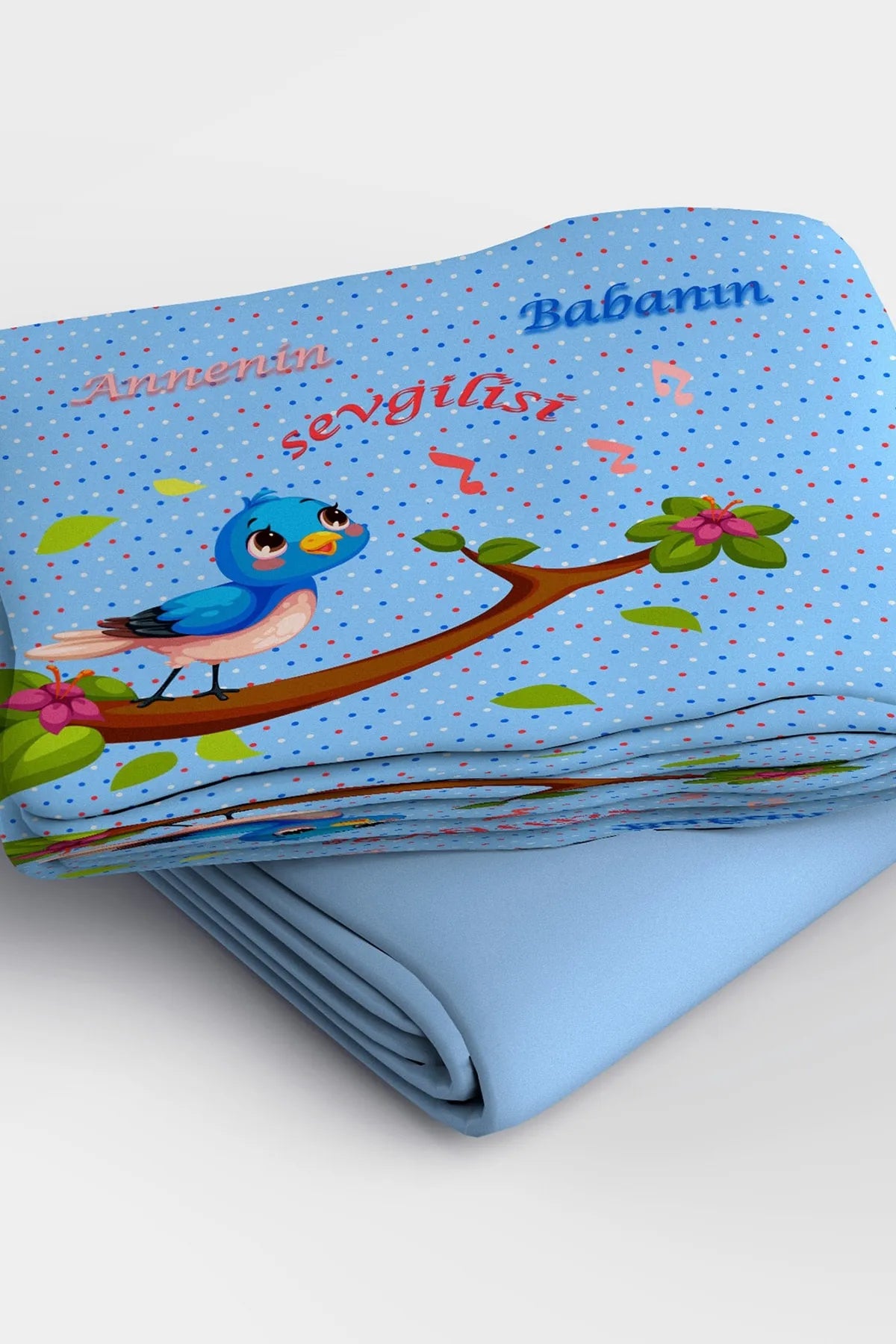 Blue Chichk 3d Pamuk Saten Bebek Nevresim Takımı