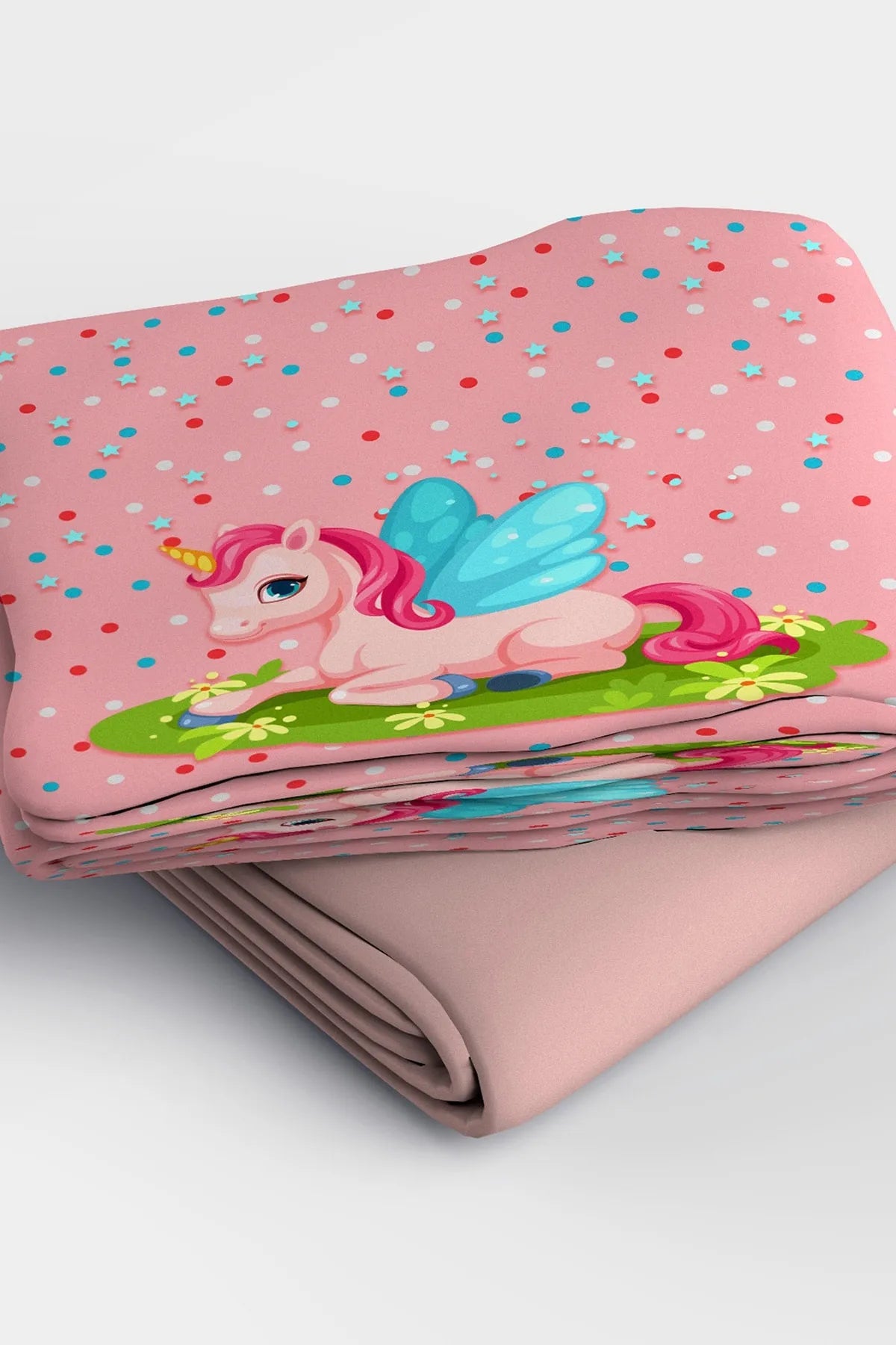 Pink Unicorn 3d Pamuk Saten Bebek Nevresim Takımı