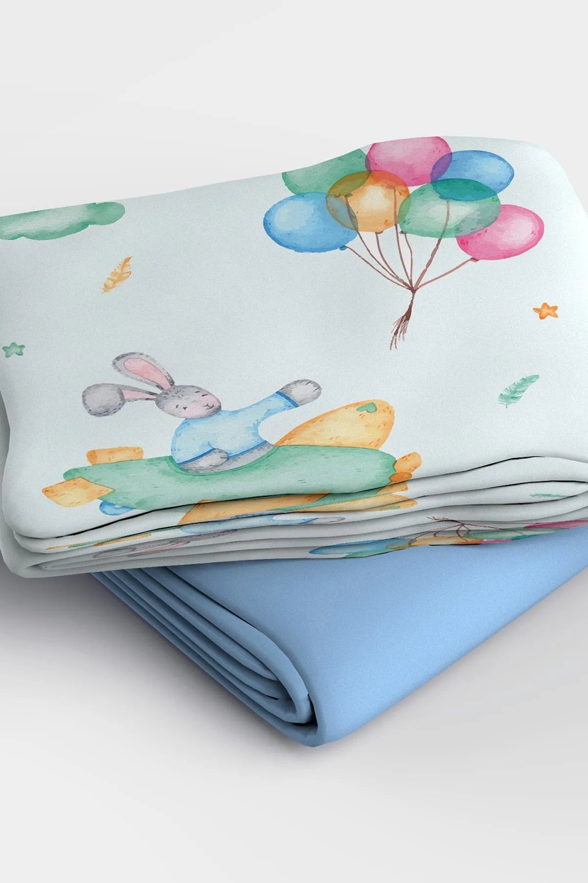 Flaying Rabbit 3d Pamuk Saten Bebek Nevresim Takımı